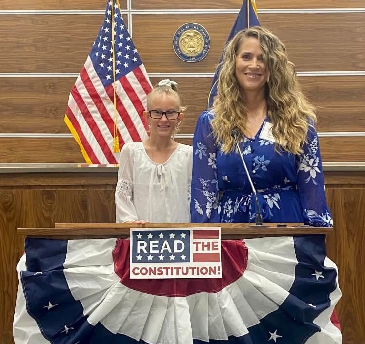 Traci Crockett reviewing plans with community members